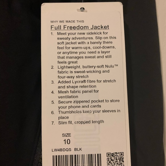 🟠SOLD🟠Lululemon Cropped Jacket- Full Freedom-Size 10 - Picture 6 of 7